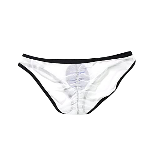 Men Mesh Bikini Briefs Breathable Supporter Cool Stretchy Lightweight Underwear Enhancing Flex Fit Workout Underpants White2