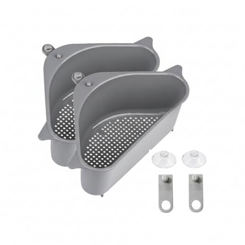 Image of Kitchen Sink Drain Basket | Corner Sink Strainer with Hanging Filter | Triangle Sink Strainer Basket for Kitchen & Bathroom Waste Drain (2)