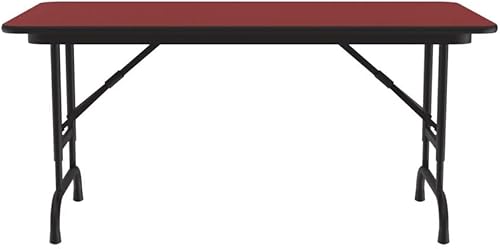 Miniatura 316 de Correll - Mesa plegable de altura ajustable y resistente, parte superior laminada de alta presión, fabricada en Estados Unidos, delantal de acero