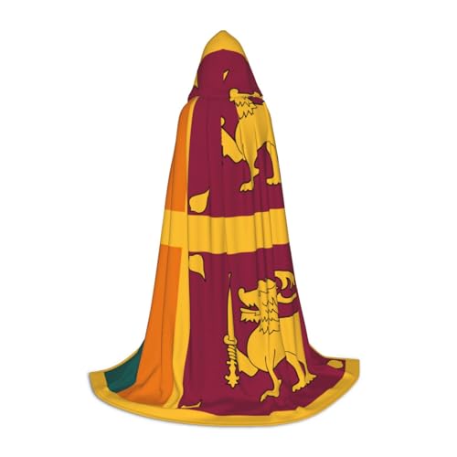 Cape à capuche drapeau du Sri Lanka idéale pour festivals et soirées déguisées