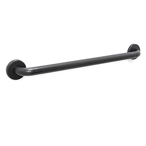 GBS Straight Bathroom Grab Bar - Mobility & Safety Rail for Toilet Shower & Tub/Bed Assist & Slip Prevention Aid/Seniors & Disabled/Stainless Steel/Oil Rubbed Bronze/Knurled Grip/12 inch
