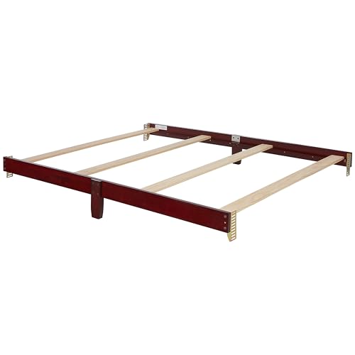 Image of Dream On Me Universal Crib to Full Size Bed Conversion Kit, Solid Wood Bed Rails for Select Convertible Cribs, Strong & Stable Support, Cherry