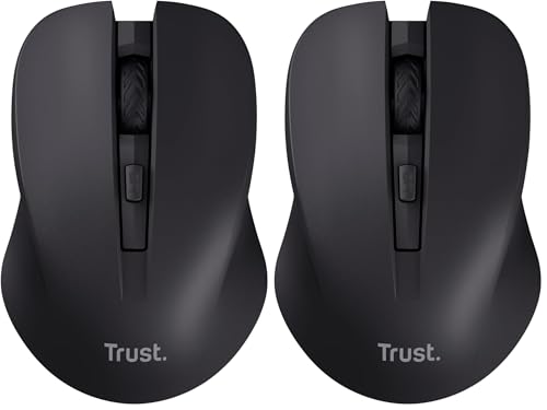 Souris sans fil silencieuse Trust Mydo noire rechargeable USB pour PC et Mac