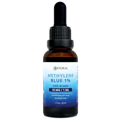 Zatural Methylene Blue 1% USP Grade, Third-Party Tested Made in USA, Formaldehyde & Alcohol-Free, 10mg/1ml (30ml Bottle)