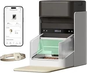 ZGHQHCDRH RFID-Enabled Smart Cat Feeder with Custom LED Screen - App-Controlled, Personalized Meal Scheduling for Cats