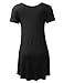 BH B.I.L.Y USA BILY Women's Short Sleeve V-Neck Flare Tunic Top Black X-Large