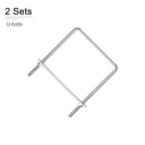 Image of DTGN M10x160x210mm(ThreadxWxL) Square U Bolt - 2Pack - Good for Trailer Pipe Replacement Parts - 304 Stainless Steel U Shape Bolts