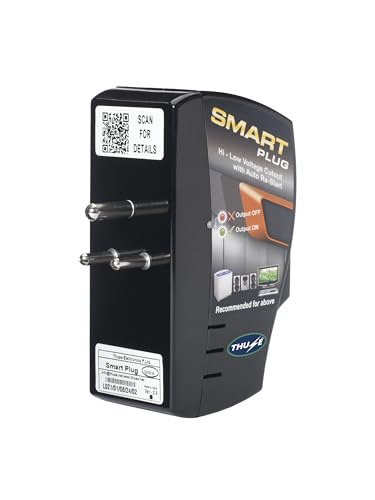 Image of 6 A Smart Plug (Black) Voltage Protector for TV, Food Processor, Mobile Phone /Laptop Charger, Home Theatre, CCTV, Inverter, Over-Under Voltage Protector with Surge Protection Upto 4000 Volts