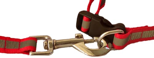 Image of The Pets Company Reflective Leash Collar Set for Medium Dogs, 4 Feet 20 MM, Red