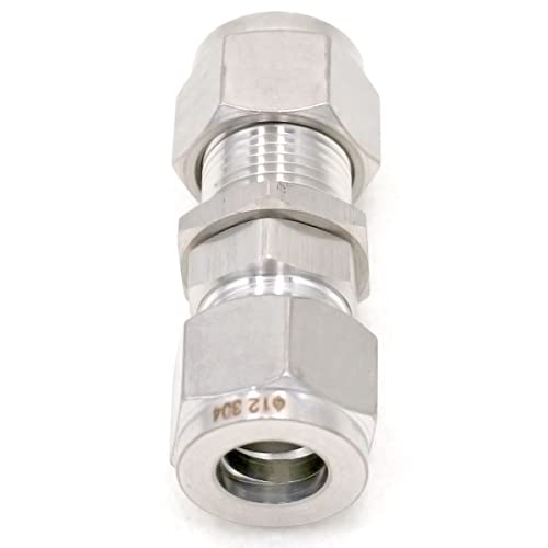 Fit Tube O/D 10mm Bulkhead 304 Stainless Steel Ferrule Pneumatic Air Compression Fitting