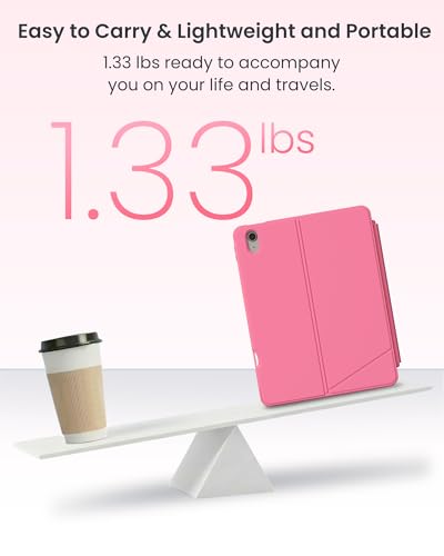 Image of typecase for iPad A16 11th / 10th Gen Keyboard Case - Folio Duo Magnetic Detachable Keyboard with Multi-Touch Trackpad & 7-Color Backlit, Portrait Landscape Modes with Pencil Holder, Pink