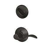 Schlage F59 ACC 622 LH Accent Interior Left-Handed Lever with Deadbolt, Matte Black (Interior Half Only)