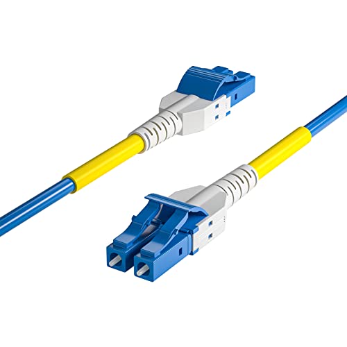 Image of OS2 LC to LC Armor Fiber Patch Cable, 30m /98ft Single Mode Uniboot LC to LC Fiber Optic Cable, SMF, Duplex LC /UPC, 9 /125μm, Indoor Armored LSZH