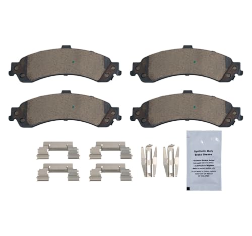 Image of HUSCH D975 Rear Ceramic Brake Pads Kit Fit For Cadillac Escalade 2002-2006, For Escalade ESV 2003-2006, For Escalade EXT 2002-2006, For Chevrolet Avalanche 1500 2002-2006, For Silverado 1500 2003-2007