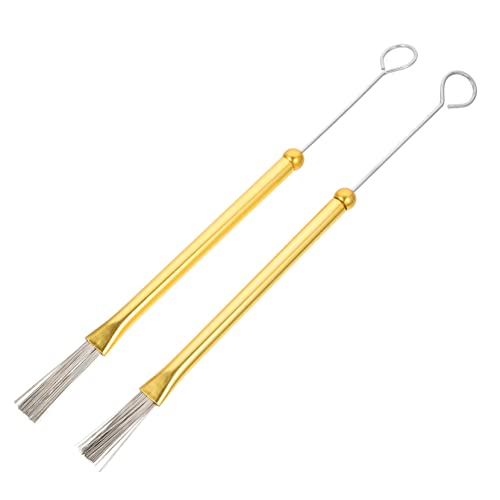 HEMOTON Drum Brush Steel Wire Sticks for Jazz Drums Metal Drum Set Brush Long Handle for Youth Bands Practice