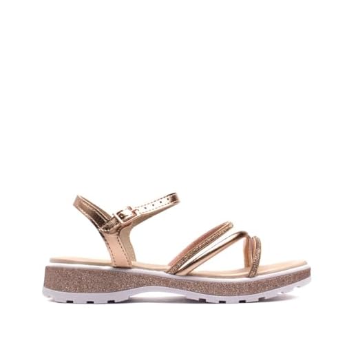 Sandália Infantil Menina Molekinha Tiras Brilhantes Rosê 30