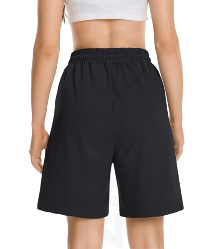 Womens Long Sweat Shorts Casual Summer Bermuda Loose Lounge Workout Athletic Shorts with Pockets3
