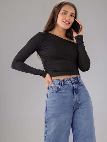 Image of KOTTY Women's Straight Fit High Rise Denim Jeans Trendy Comfortable Stylish Fashion