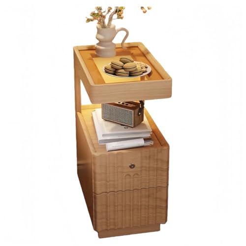 JORERAORMES LED���C�g�t���x�b�h�T�C�h�e�[�u��USB�|�[�g�L���r�l�b�g���[�R���Z���g�t��2�̈����o���t�����i�C�g���C�g���r���O���[���\�t�@��l��炵 (�T�N�����{�F,25CM)