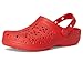 Crocs Classic Clogs with Floral Cut Out Design Cherry Red Men's 8, Women's 10 Medium