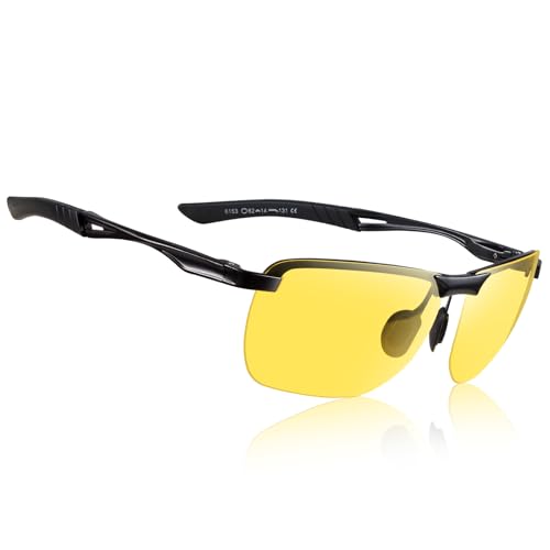 Night Vision Glasses for Men Women, Lightweight Anti Glare HD Al-Mg Frame Driving Glasses
