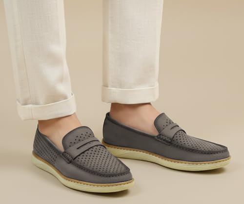 Image of Kraasa Men Denim Causal Loafers | Premium Breathable Upper | Driving Loafers | Lighweight Slip-On's | Soft Cushioned Insole | Super Flexible, Comfortable for Men