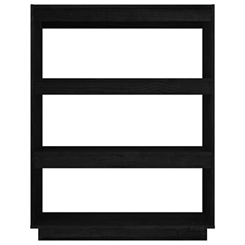 Estantería separadora de pino macizo negro para organizar salones pequeños 6