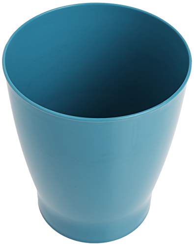 iDesign Round Plastic Waste Basket, The Franklin Collection – 7.7" x 7.7" x 9.1", Teal Blue - Image 3