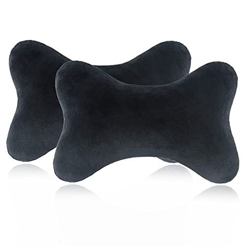 BONITABONITA 2 Pack Car Seat Neck Pillows,Car Headrest Pillow,Car Neck Support,Memory Foam, Soft, Breathable,Comfort Memory Foam Headrest,Black