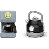 Amaste Blue Coffee Maker & Black Retro Electric Kettle Set