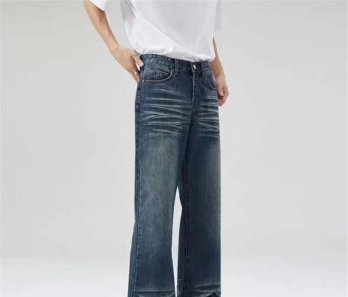 Men Bootcut Flared Jeans Slim Fit Vintage Streetwear Fashion High Waisted Casual Denim Pants2