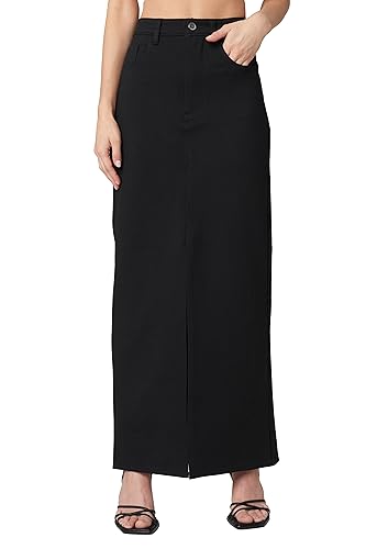 [BLANKNYC] Womens Ponte Maxi Skirt with Front Slit