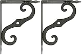 Amig - Regalwinkel Edelstahl Mod. 2 | Metallwinkel für Regale | Regalhalterung | Farbe: Schwarz | Maße: 100 x 90 mm | Empfohlenes max Gewicht: 75 kg (Packung mit 2)