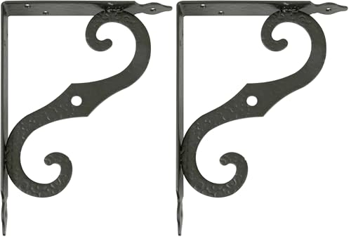 Amig - Regalwinkel Edelstahl Mod. 2 | Metallwinkel für Regale | Regalhalterung | Farbe: Schwarz | Maße: 100 x 90 mm | Empfohlenes max Gewicht: 75 kg (Packung mit 2)