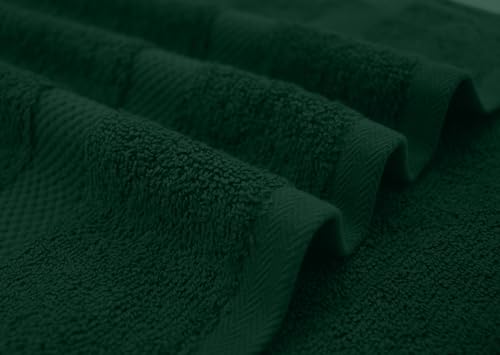 Image of DAN RIVER Bath Towels Set of 4, 27 x 54 Inches, 100% Cotton, Larger & Lighter Weight, Quicker to Dry, Super Soft and Absorbent, Ideal Hotel Towels for Daily Use, Huntergreen