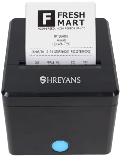 Image of Billing Printer Machine with POS Software | SHREYANS KP307 80mm Thermal Receipt Printer with Auto Cutter, USB, Bluetooth, WiFi & Ethernet | 14 Days Trial POS System Free
