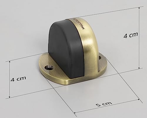Image of Plantex Premium Floor Mounted Door Buffer /Sound Dampening Rubber Buffer for Bed Room /Living Room /Kitchen /Bathroom Door /Stops for Door - (Brass Antique)