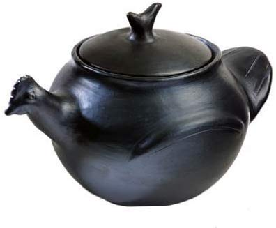 Chamba Hen Pot Black Clay Dutch Oven for Stews & Soups