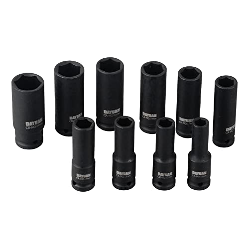 DAYUAN 1/2" Drive Impact Deep Socket Set 10Pcs 10-24mm Drive Cr-Mo Steel for Automotive and DIY Tasks - Image 3