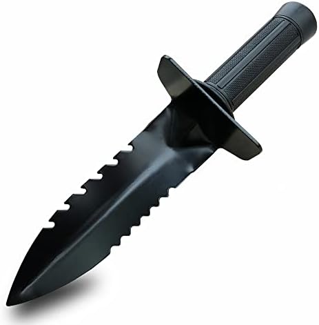Metal Detecting Shovel Heavy-Duty Garden Trowel Spade Tools for Outdoor (Black)