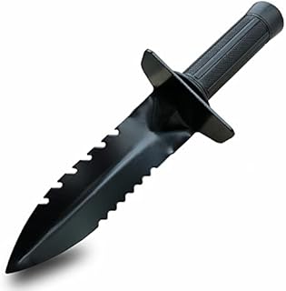 Metal Detecting Shovel Heavy-Duty Garden Trowel Spade Tools for Outdoor (Black)