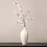 桃の絵柄 陶器花瓶 花模様 陶器の花瓶 ZA445