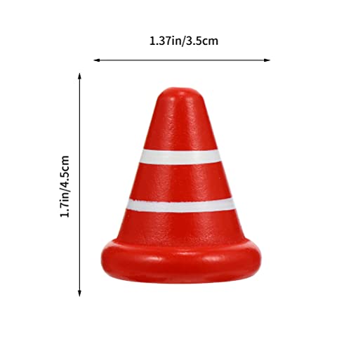 LUOZZY 6 peças mini cones de trânsito em miniatura placas de trânsito blocos de estrada de brinquedo