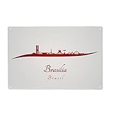 artboxONE Metall-Poster 20x30 cm Städte Brasilia-Skyline 
