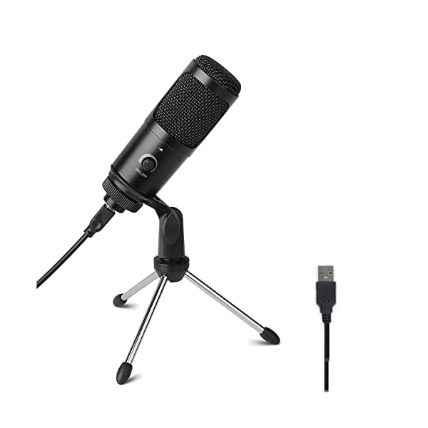 USB Mikrofon Plug & Play, Kondensator Mikrofon Cardioid Pickup PC Laptop Aufnahmemikrofon Tragbar und leicht…