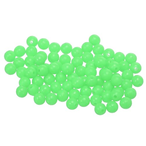 YELARXI Fishing Beads Glow Soft Plastic Fishing Bait Eggs Lure Rigs Accessories 6 mm Fit for Saltwater Freshwater - Round (500 Pack Green)