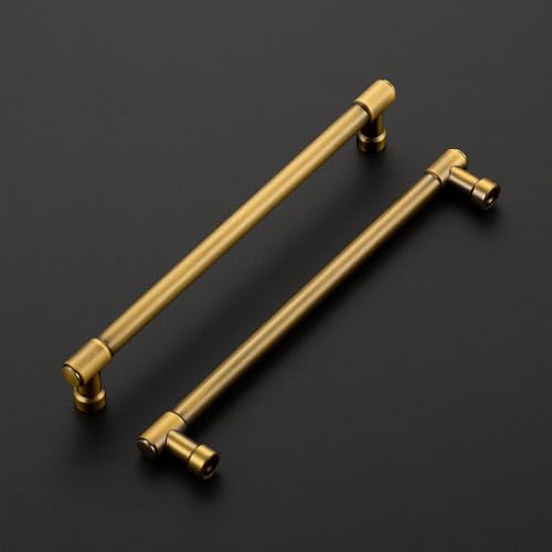 Image of Ravinte Brushed Brass Kitchen Pulls Cabinet Handles 7-1 /2 Inch 10 Pack