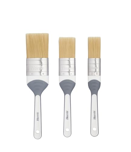 Harris Seriously Good Woodwork Stain & Varnish Paint Brushes 3 Brush Pack 1 1.5 2 Grey