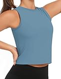 Ice Silk Workout Tank Tops for Women Gym Womens Athletic Tops Loose Fit Running Tank Sleeveless Cool Sun Protection （Blue, Small