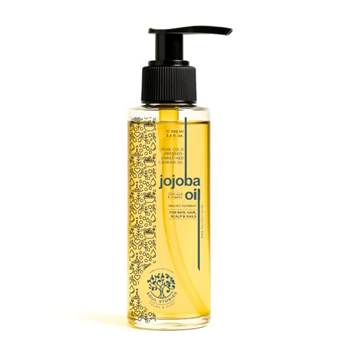Image of Soul Stories Jojoba Oil 100ml | 100% Pure Cold Pressed Carrier Oil for Face, Hair & Skin | Helps Balance Oily & Acne-Prone Skin, Nourish Scalp & Support Healthy Hair | Rich in Vitamin E